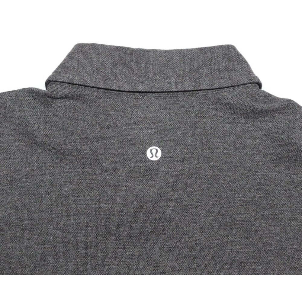 Lululemon Polo Shirt Mens Large Charcoal Gray Performance Cutaway Spread Collar - Picture 6 of 7